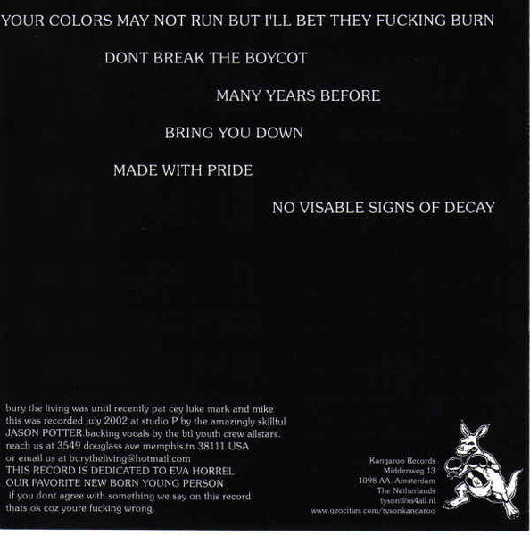 Bury The Living – Bathed In Blood And Climbing Over The Dead - 7" - Like New (M- / M-)