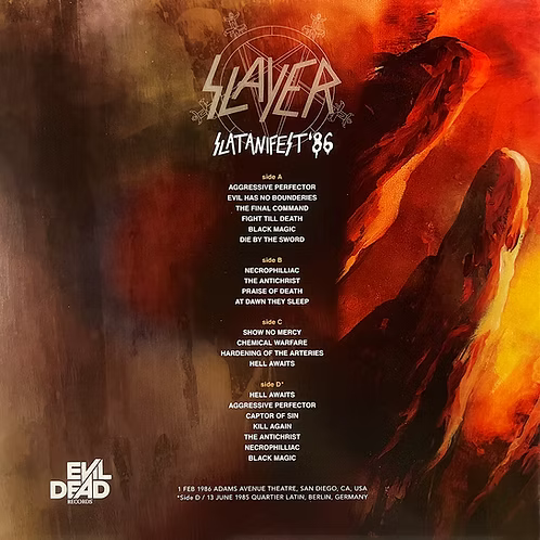 SLAYER 2xLP Slatanifest '86 (Red Translucent Coloured Vinyl)