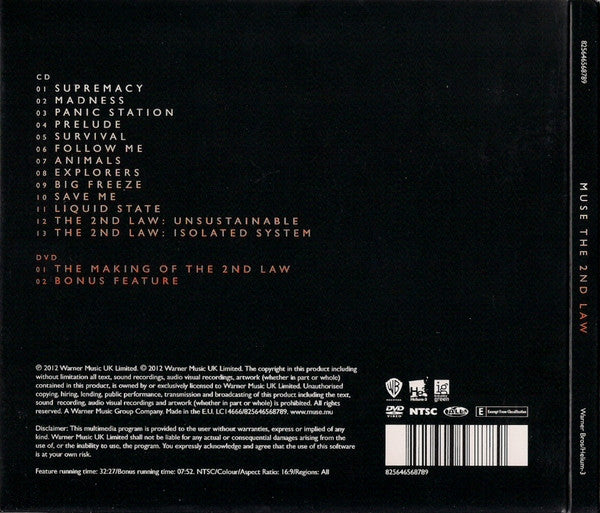 Muse – The 2nd Law - CD+DVD - Digipak - Like New (M- / M-)