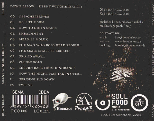 Down Below – Silent Wings:Eternity - CD - 2004 - Rabazco Records – RCO 006 - NEW - SEALED.