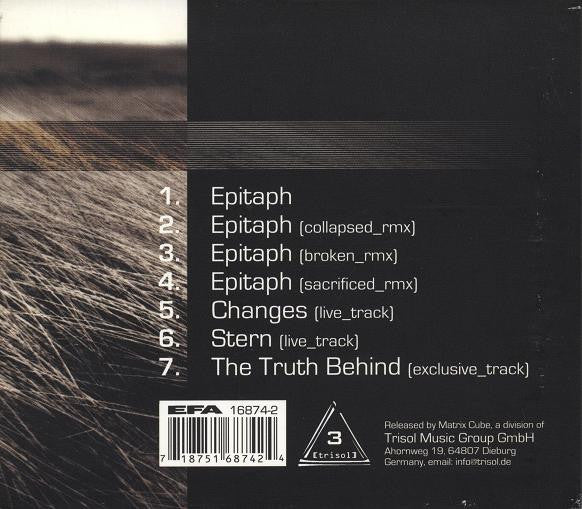 L'Âme Immortelle – Epitaph - CD-Single - Nuevo sin usar pero no precintado / New and unplayed but not sealed.