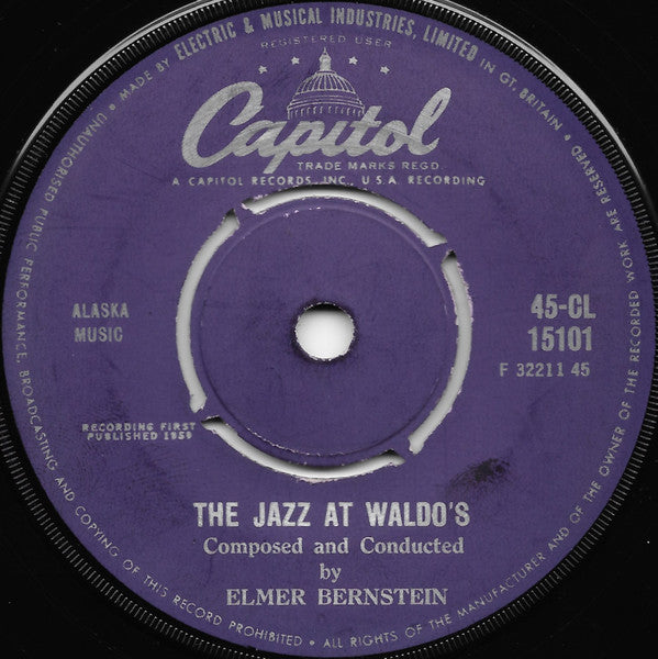 Elmer Bernstein – Staccato's Theme - 7" - Capitol Records – 45-CL 15101 - Muy Buen Estado / Very Good Condition (VG+ / Generic)