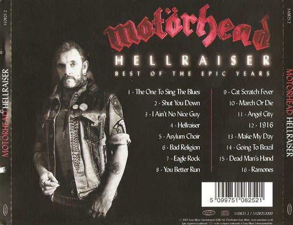 Motörhead – Hellraiser - Best Of The Epic Years - CD - CD Como Nuevo / Portada Como Nueva (M-/M-)