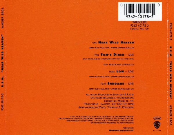 R.E.M. – Near Wild Heaven - CD, Maxi-Single, Limited Edition - 1991 - Warner Bros. Records – W0055CDX - Like New / Like New (M- / M-)