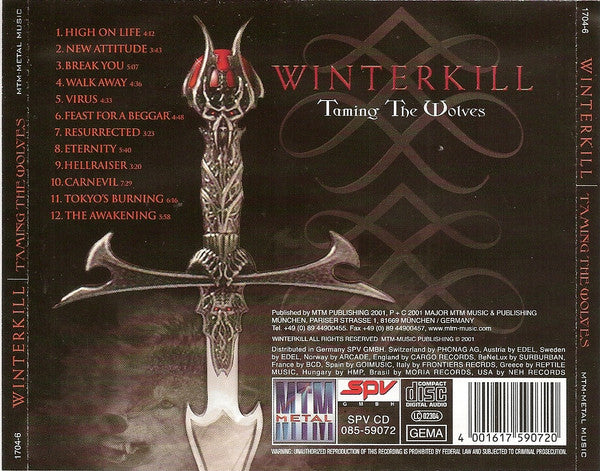 Winterkill – Taming The Wolves - CD - NEW – SEALED.