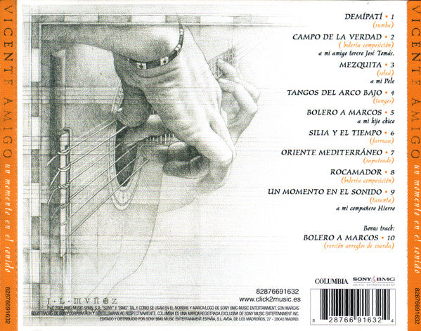 Vicente Amigo – Un Momento En El Sonido - CD - 2005 - Columbia – 82876691632 - NUEVO - PRECINTADO / NEW - SEALED.