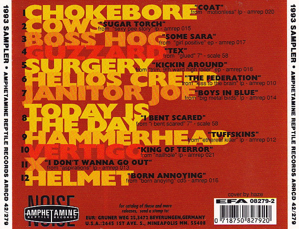 1993 Sampler - CD - 1993 - Amphetamine Reptile Records – ARRCD 42/279 - Muy Buen Estado / Very Good Condition (VG+ / M-)