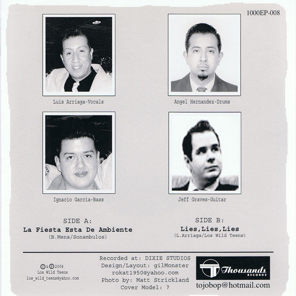 Lil Luis Y Los Wild Teens – Wild Juvenile Rock N' Roll - 7" - 2004 - Thousands Records – 1000EP-008 - Como Nuevo / Like New (M-/M)