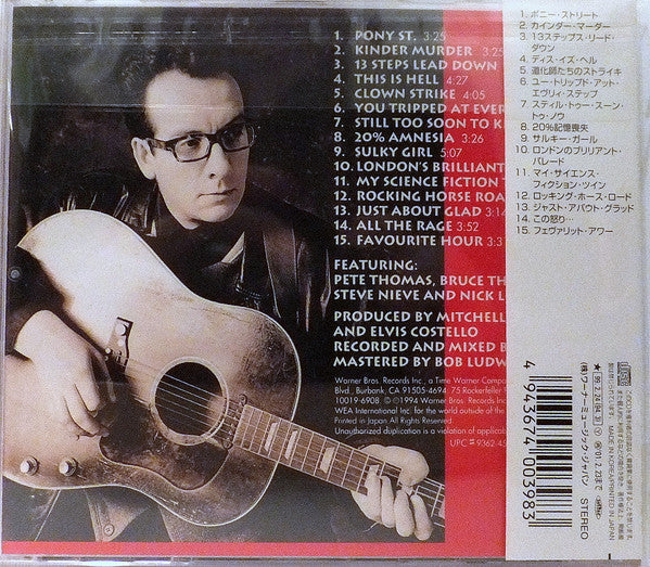Elvis Costello – Brutal Youth - CD - Edición Japonesa - Con OBI - 1999 - Warner Bros. Records – WPCR-10228 - Nuevo sin usar pero no precintado / New and unplayed but not sealed.