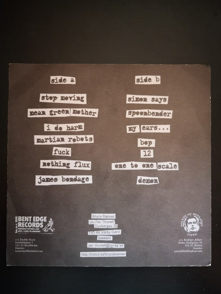 Bruce Banner – I Love Fucked Up Noise ! - 7" - Como Nuevo / Like New (M- / M-)