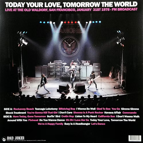 RAMONES LP Today Your Love, Tomorrow The World