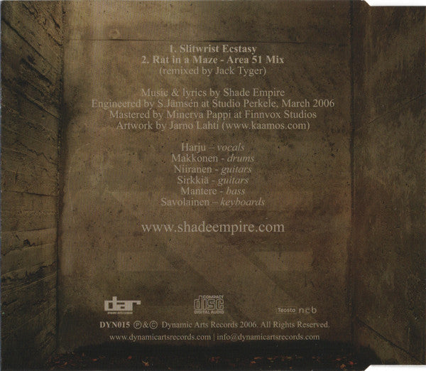 Shade Empire – Slitwrist Ecstasy - CD Single - NUEVO / PRECINTADO - NEW / SEALED.