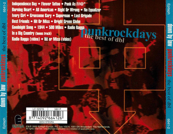 Down By Law – Punkrockdays (The Best Of DBL) - CD - Very Good Condition (VG+ / M-)