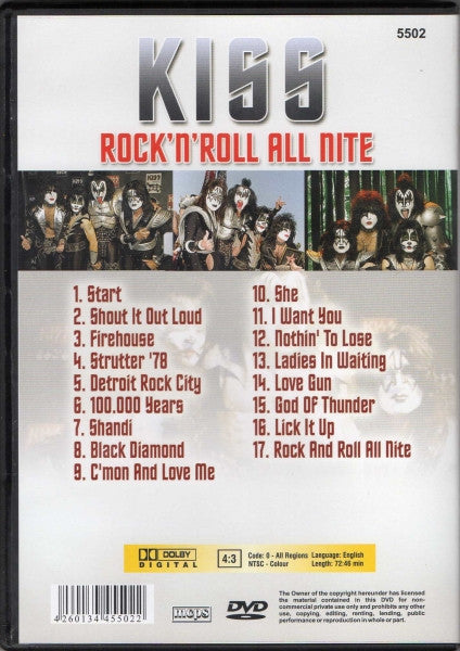 Kiss – Rock and Roll All Nite – DVD