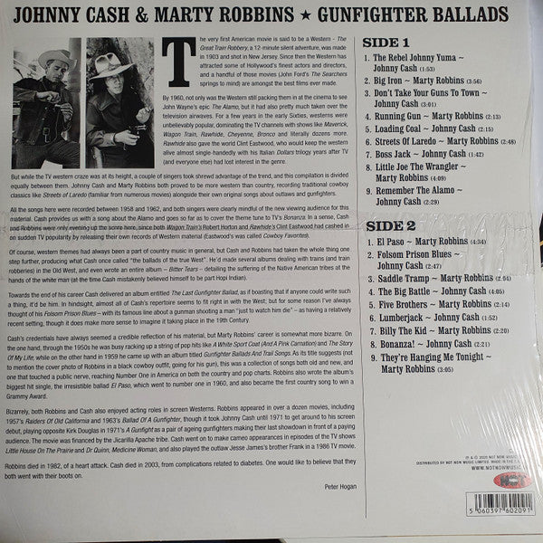 Johnny Cash & Marty Robbins – Gunfighter Ballads & More - LP - 2021 - Not Now Music – CATLP209 - NUEVO - PRECINTADO / NEW – SEALED.