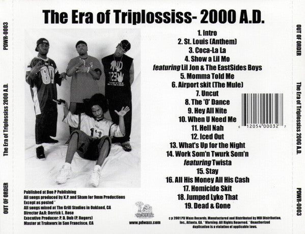Out Of Order – 2000 A.D. (The Era Of Triplossiss) - CD - 2001 - P.D. Waxx Records – PDWR-0003 - CD Very Good Plus (VG+) / Cover Mint (M)