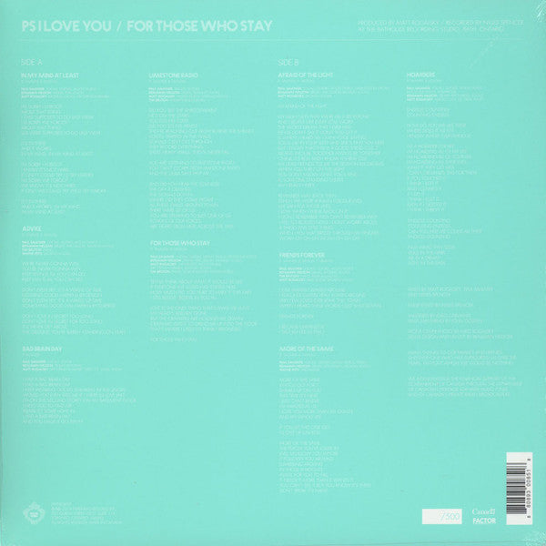 PS I Love You – For Those Who Stay - LP - Translucent Green - 2014 - Paper Bag Records – PAPER085LP - NEW – SEALED.