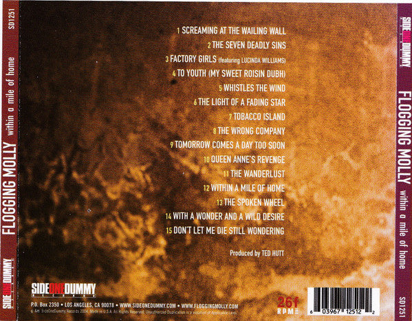 Flogging Molly – Within A Mile Of Home - CD - 2004 - SideOneDummy Records – SD1251
