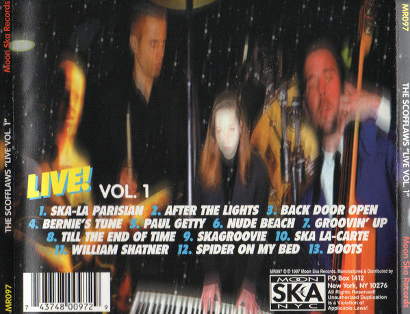The Scofflaws – Live! Vol. 1 - CD - 1997 -Moon Ska – MR097