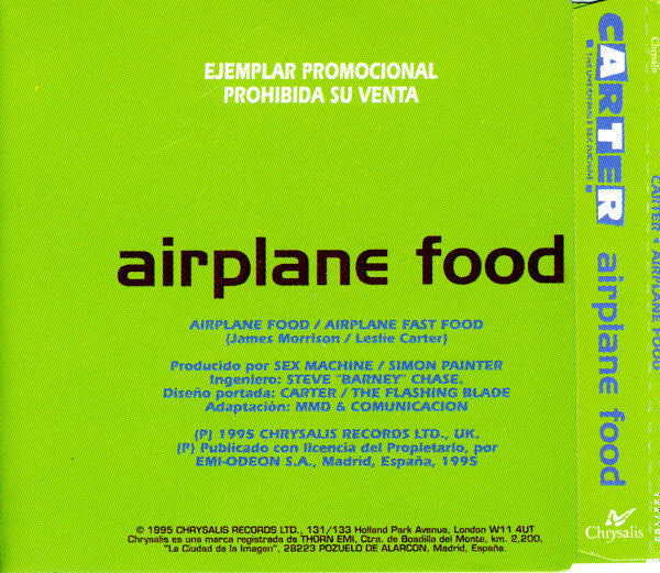 Carter The Unstoppable Sex Machine – Airplane Food - CD, Promo - Spain 1995 - Chrysalis – CDP 1227102 - CD Very Good Plus (VG+) / Cover Like New (M-)