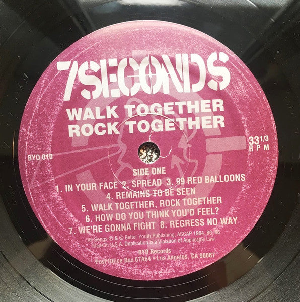 7 Seconds – Walk Together, Rock Together - LP - Better Youth Organization – BYO 010 - Vinilo Como Nuevo / Portada Como Nueva (M-/M-)