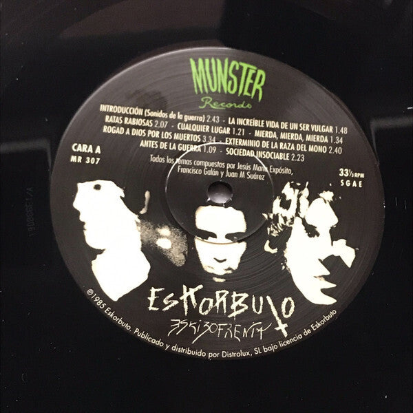 Eskorbuto – Eskizofrenia - LP - SIN POSTER / NO POSTER - Munster Records – MR 307 (2023)