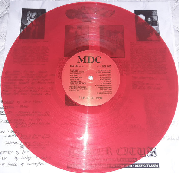 MDC – Elvis - In The Rheinland (Live In Berlin) - Red LP - 2016 - Beer City Records – BCR180-1