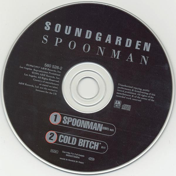 Soundgarden – Spoonman - CD-SG - Cardboard Sleeve - 1994 - A&M Records – 580 526-2 - CD Muy Buen Estado (VG+) / Portada Muy Buen Estado (VG+)