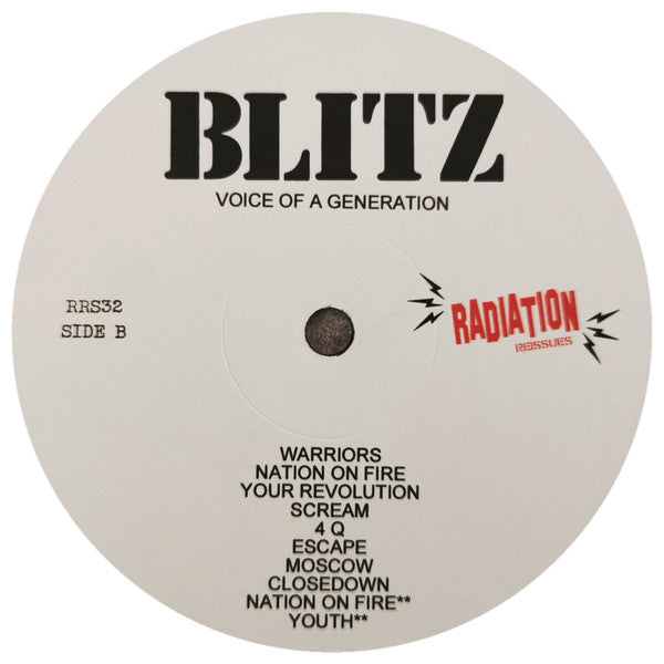 Blitz – Voice Of A Generation - LP - 2014 - Radiation Reissues – RRS32 - Nuevo sin usar pero no precintado / New unplayed but not sealed.