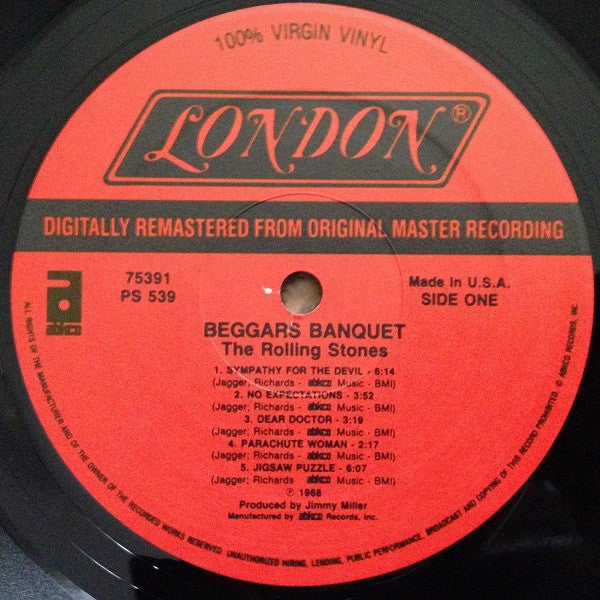 The Rolling Stones – Beggars Banquet - LP - Gatefold - 1986 - ABKCO – 75391, London Records – PS 539 - USED (M- / M-)