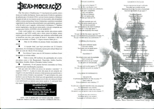 Deadmocracy / Necrose – Sadistic Desire / The End - 7" - 1997 - Elephant Records – ELE 008 - Vinyl New / Cover Like New (M/M-)