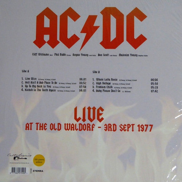 AC/DC - Live At The Old Waldorf - 3rd Sept 1977 - LP