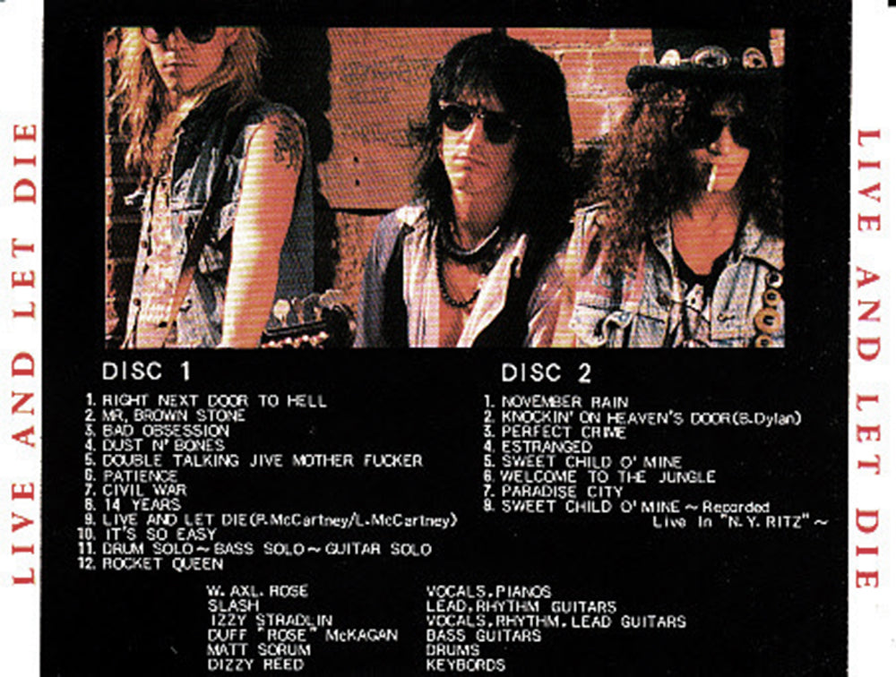 GUNS AND ROSES 2xCD Live And Let Die - In Indianapolis '91 (Deluxe Fat Box)