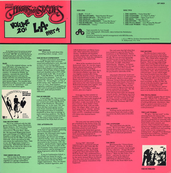 VARIOS LP Highs In The Mid Sixties Volume 20: L.A. Part 4