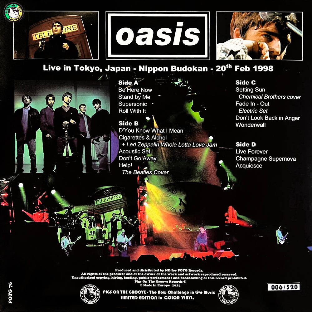 OASIS 2xLP Destination Budokan (Green & Yellow Coloured) 320 Numbered Copies