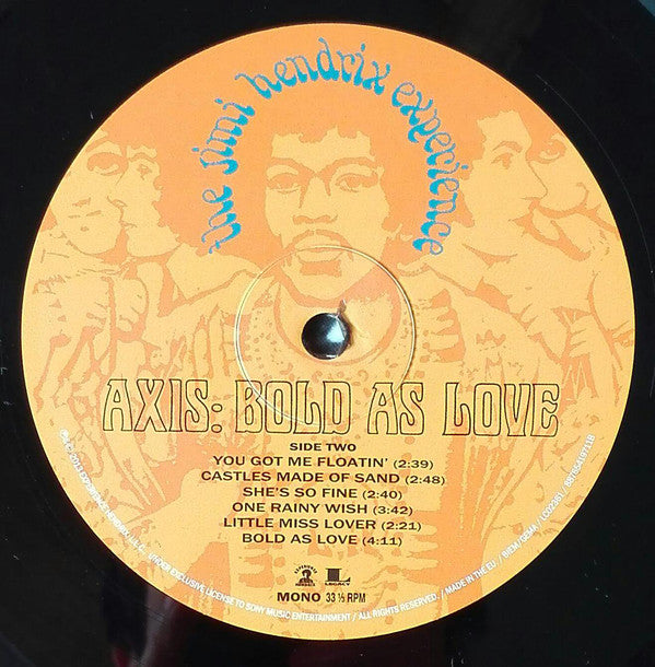 JIMI HENDRIX LP Axis: Bold as Love (Mono, 180 g)