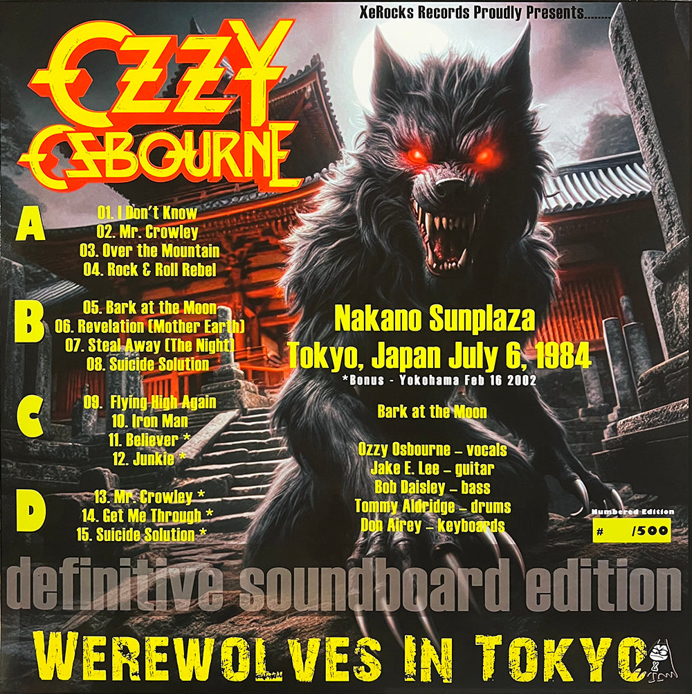 OZZY OSBOURNE 2xLP Werewolves In Tokyo (Yellow Coloured Vinyls)