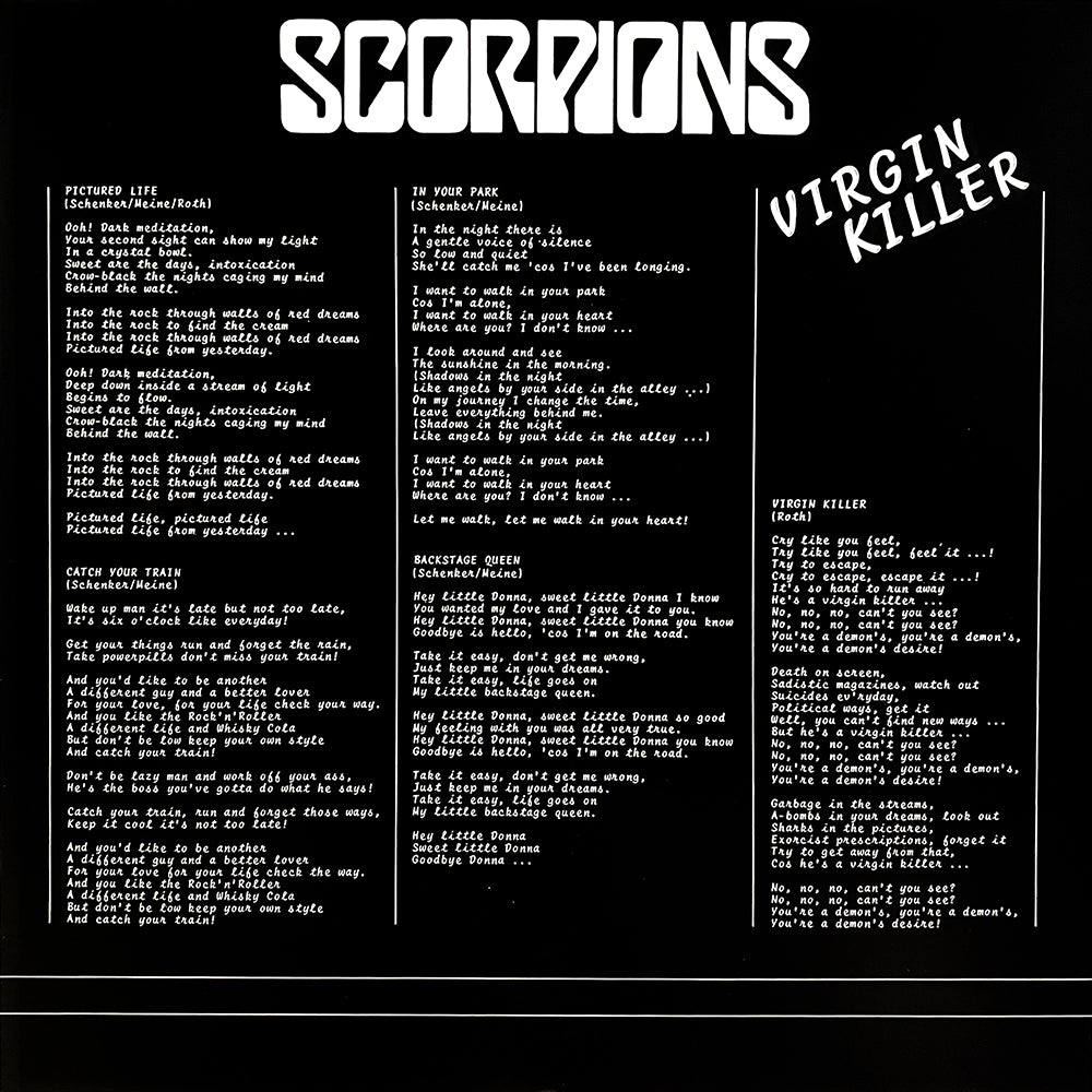 SCORPIONS LP Virgin Killer (180 Gram Vinyl with Insert) Uncensored Cover