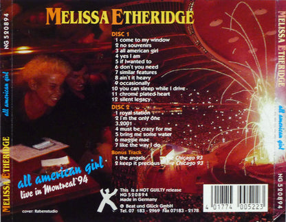 MELISSA ETHERIDGE 2xCD All American Girl (Bonus Tracks)