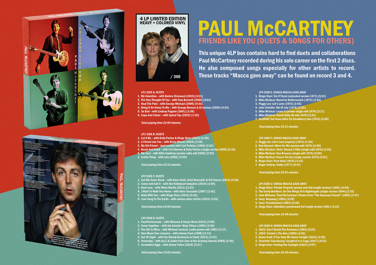 PAUL McCARTNEY 4xLP BOX SET Friends Like You
