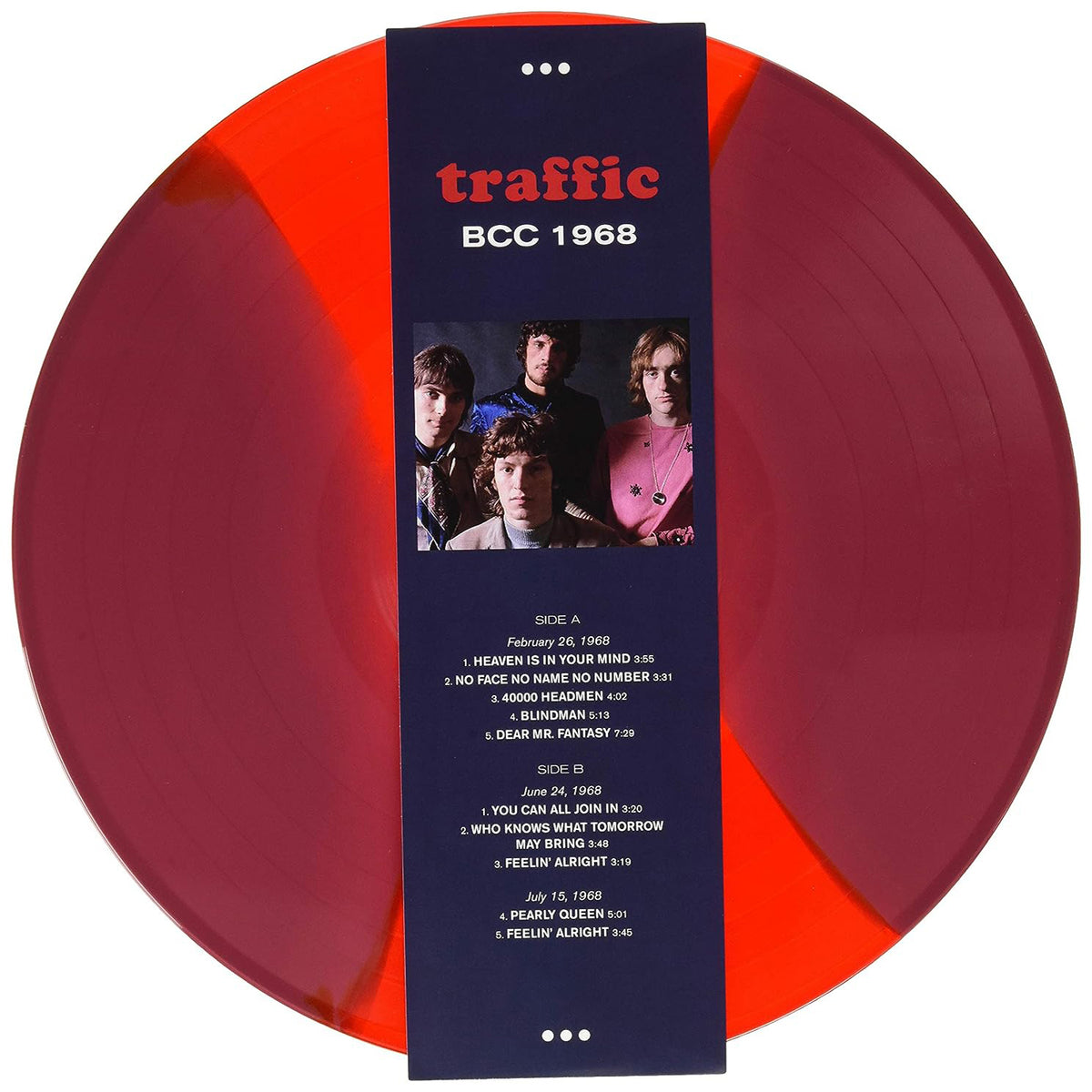 TRAFFIC LP BBC 1968 (Translucent Red And Solid Dark Purple Coloured Vinyl)