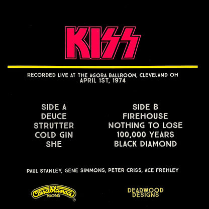 KISS LP On Tour! April 1st, 1974 Cleveland (Yellow Coloured Vinyl)