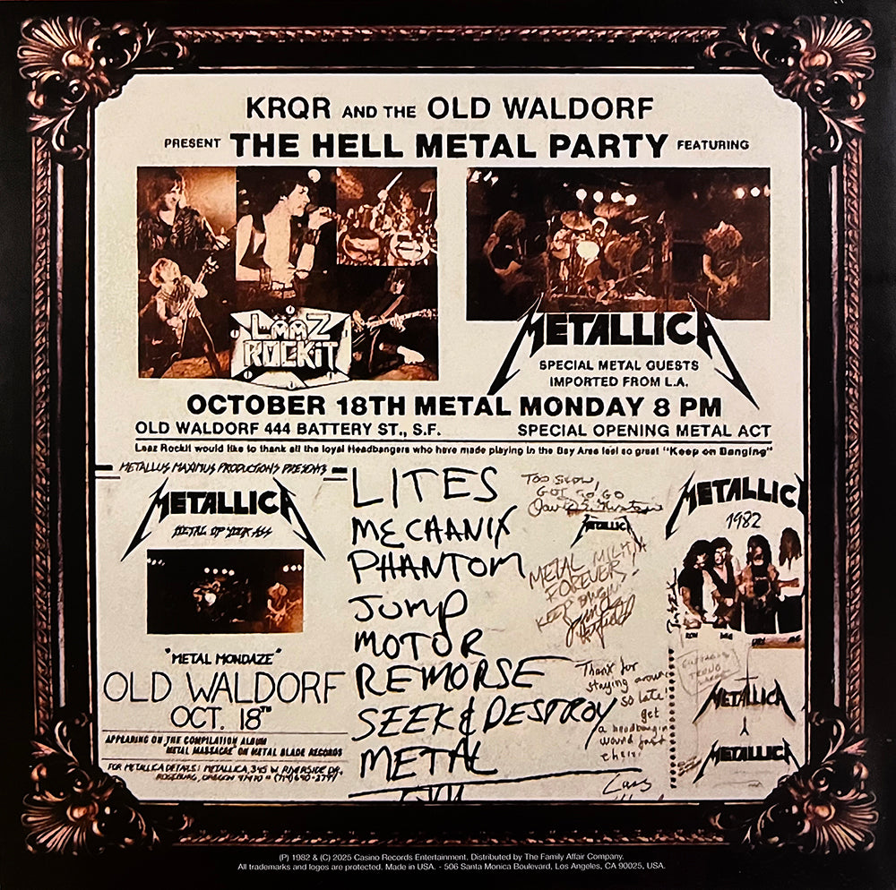 METALLICA LP The Old Waldorf 1982 Definitive Edition (Orange Colour) PROMO