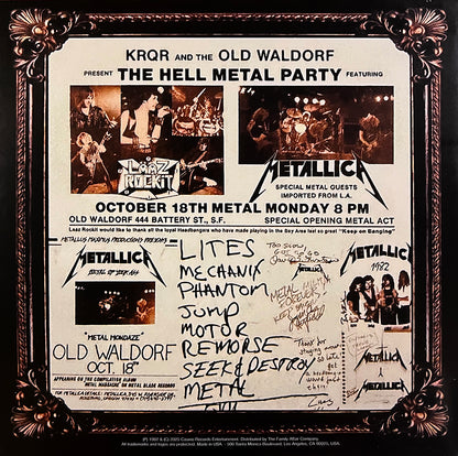 METALLICA LP The Old Waldorf 1982 Definitive Edition (Orange Colour) PROMO