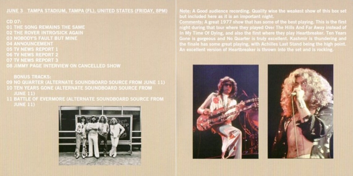 LED ZEPPELIN BOX SET 19xCD Mystery Train - United States Of America 1977