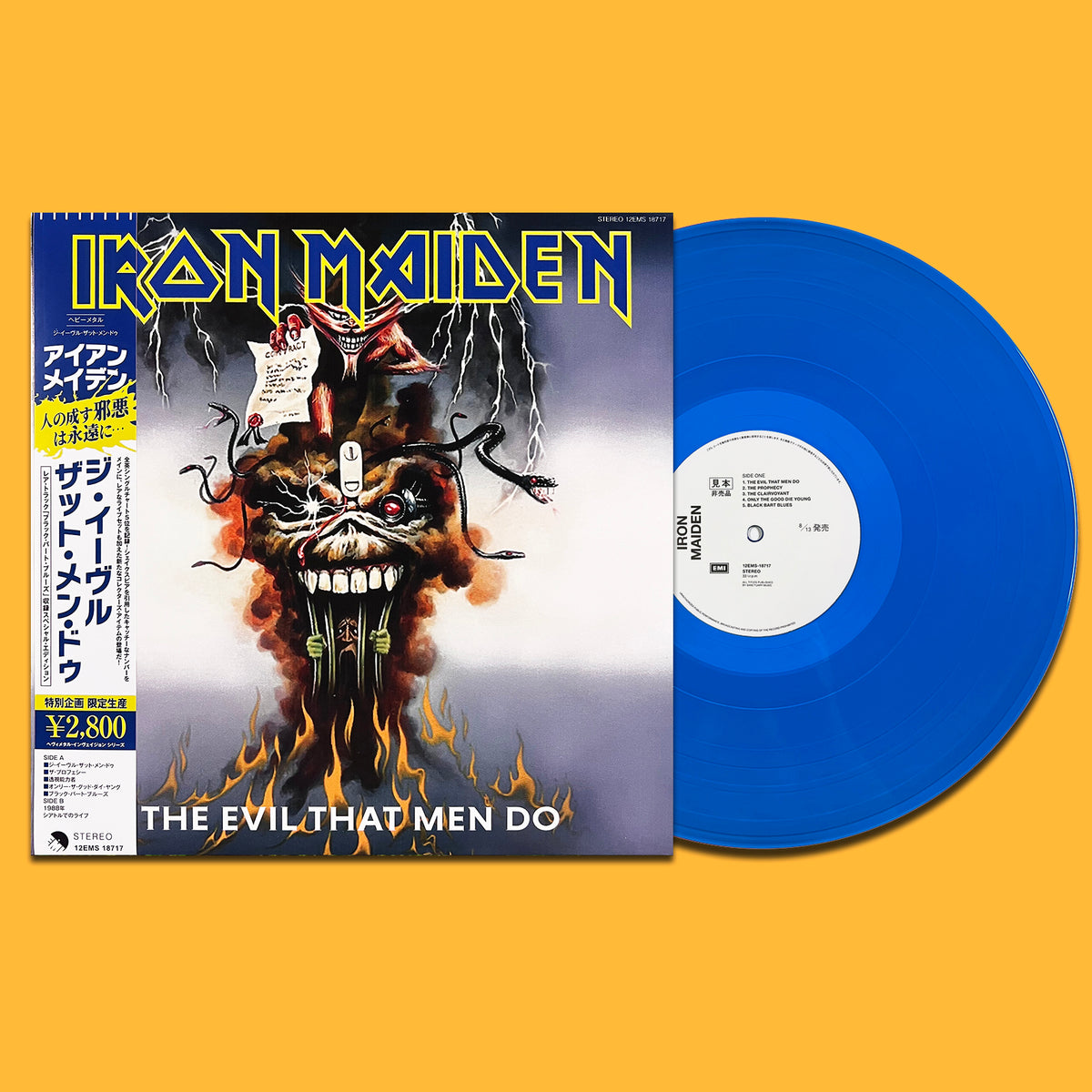 IRON MAIDEN LP The Evil That Men Do + Live Seattle 1988 (Blue Promo) OBI