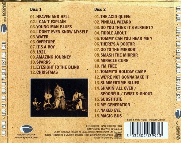 THE WHO 2xCD Live At The Isle Of Wight Festival 1970