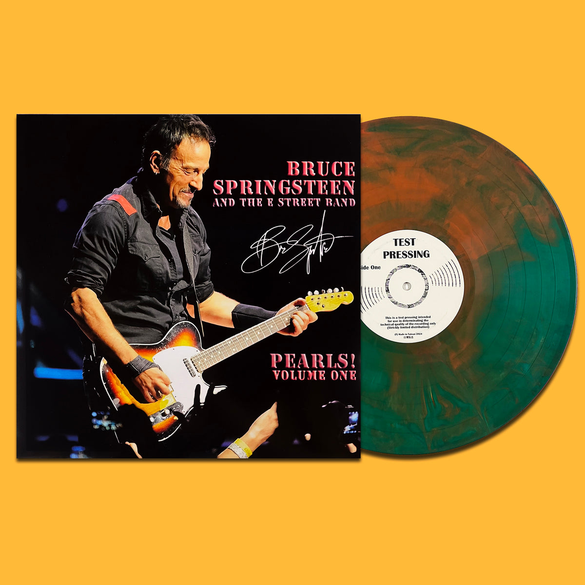BRUCE SPRINGSTEEN LP Pearls! Volume One (Green on Orange Marbled) Test Pressing
