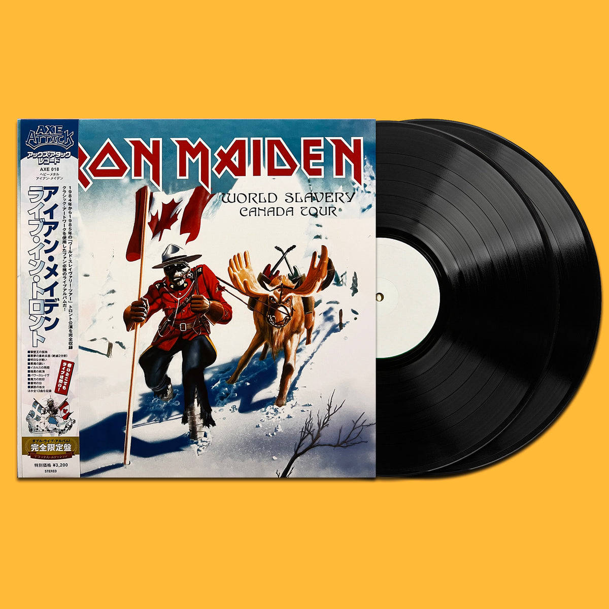 IRON MAIDEN 2xLP World Slavery Canada Tour (TEST PRESSING) with OBI