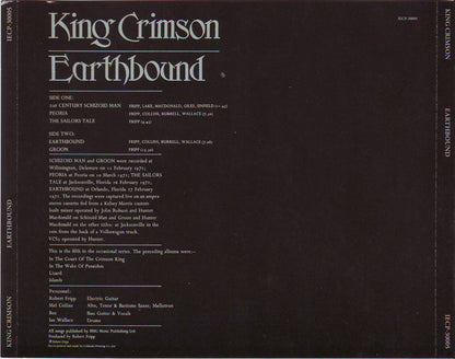 KING CRIMSON CD Earthbound
